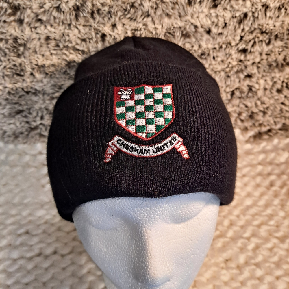 Chesham United Football Club Black Knit Beanie With Embroidered Crest